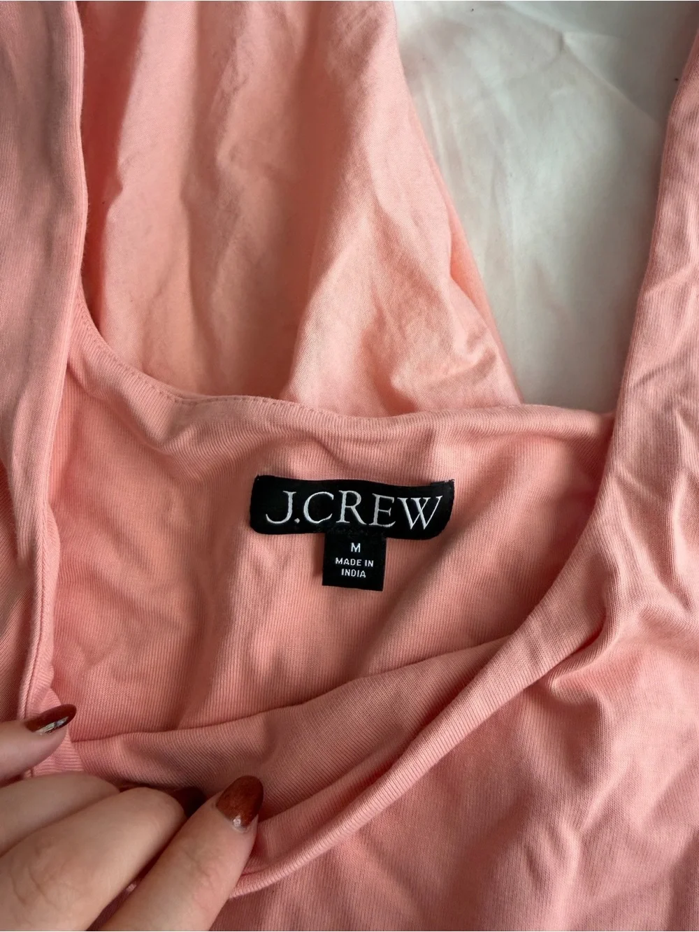 J Crew Peach Colored Dropped Waist Sleeveless Midi Dress